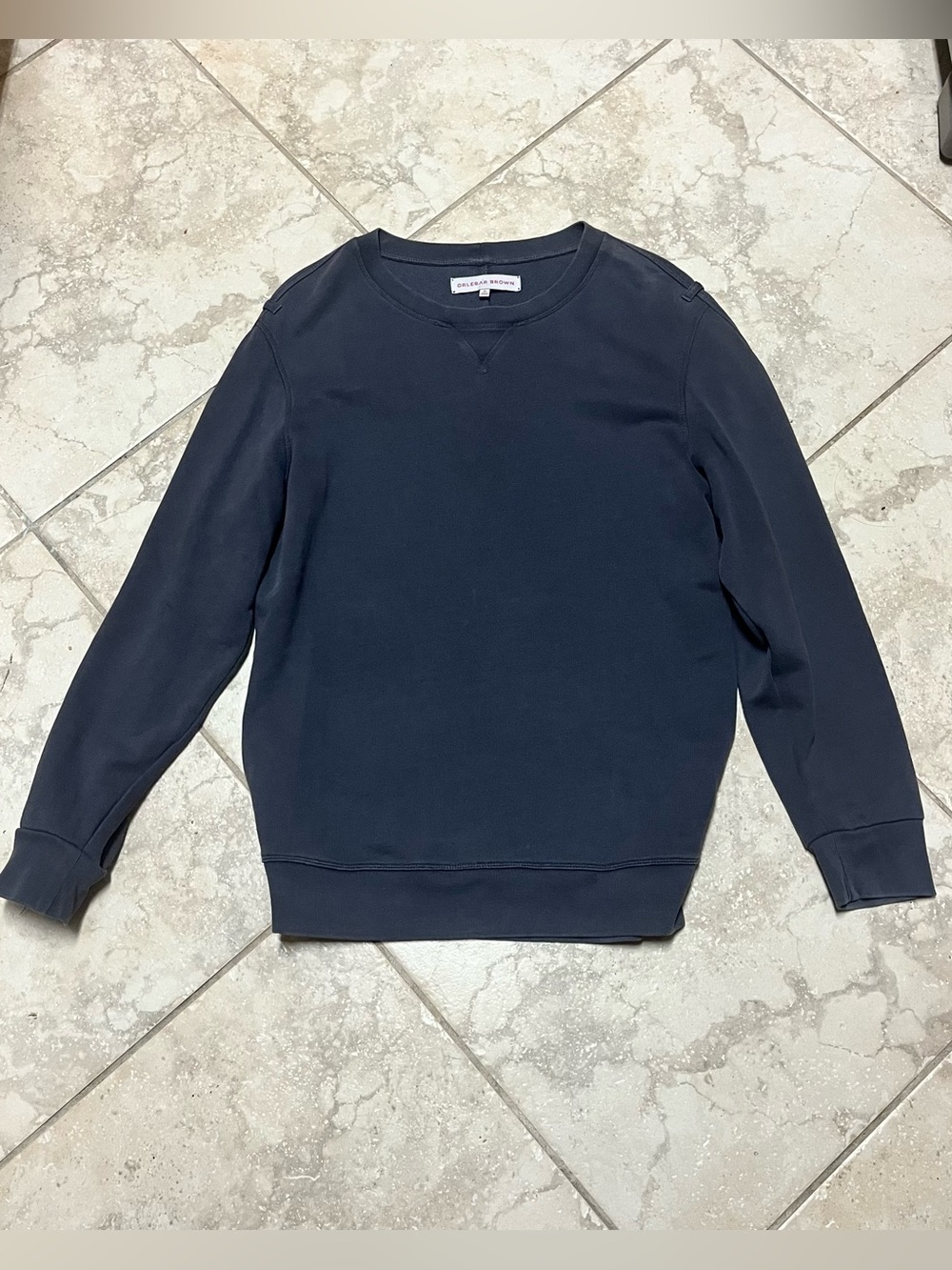 Orlebar Brown Grey Blue Crewneck Sweatshirt Size Medium